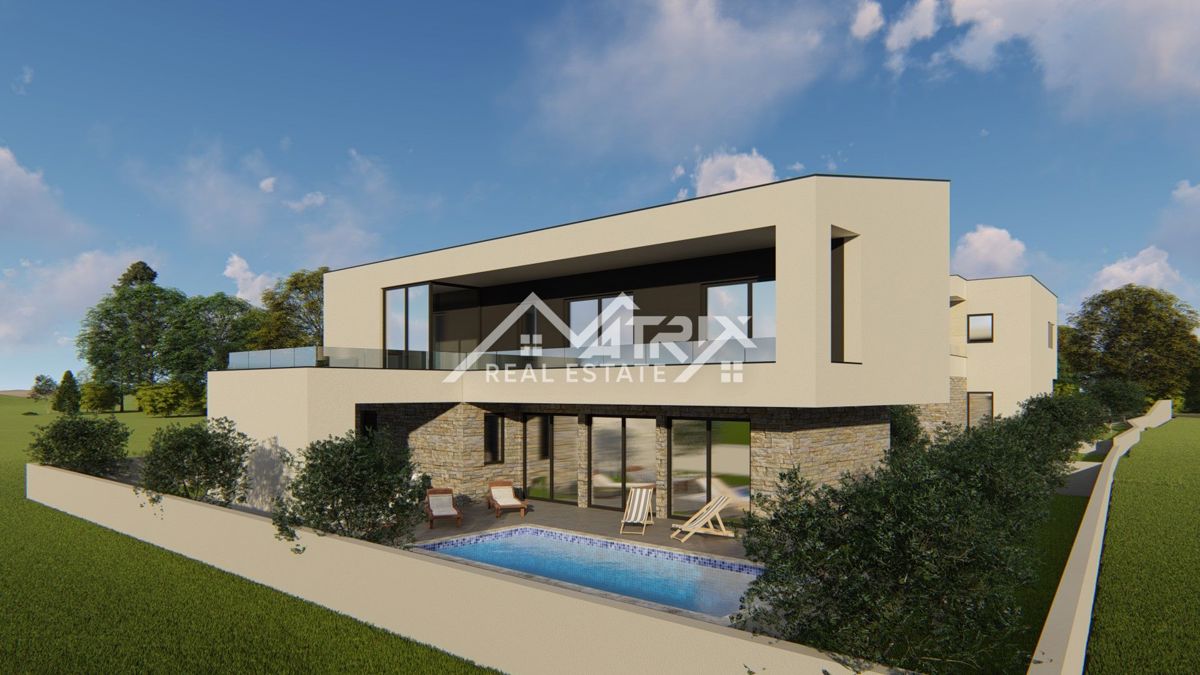 Marčana okolica, ekskluzivna vila z razgledom na morje, nedokončana gradnja