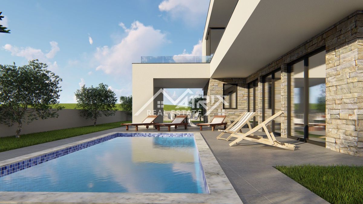 Marčana okolica, ekskluzivna vila z razgledom na morje, nedokončana gradnja