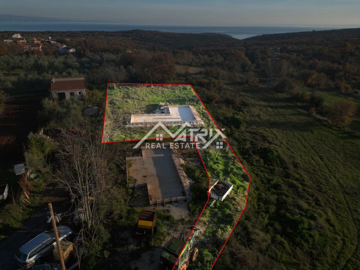 Marčana okolica, ekskluzivna vila z razgledom na morje, nedokončana gradnja