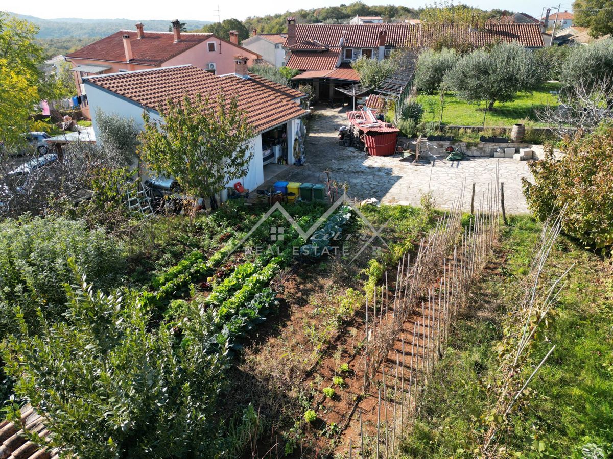 Poreč okolica, kamnita hiša s prostornim dvoriščem in vrtom