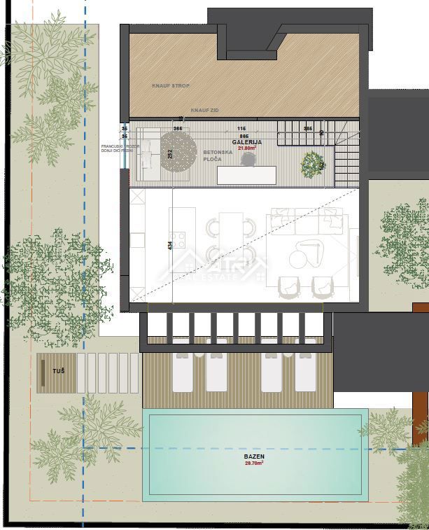 Poreč, Moderna enonadstropna hiša z bazenom 5 km od morja