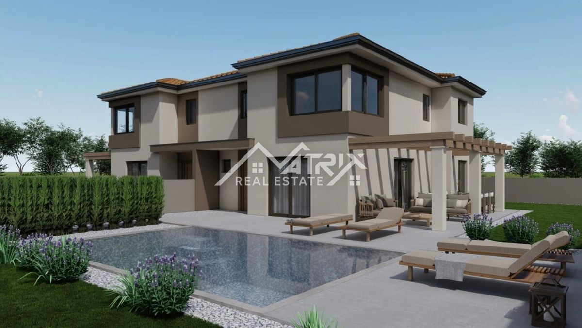 Poreč okolica moderna hiša z bazenom in savno, 10 km od Poreča