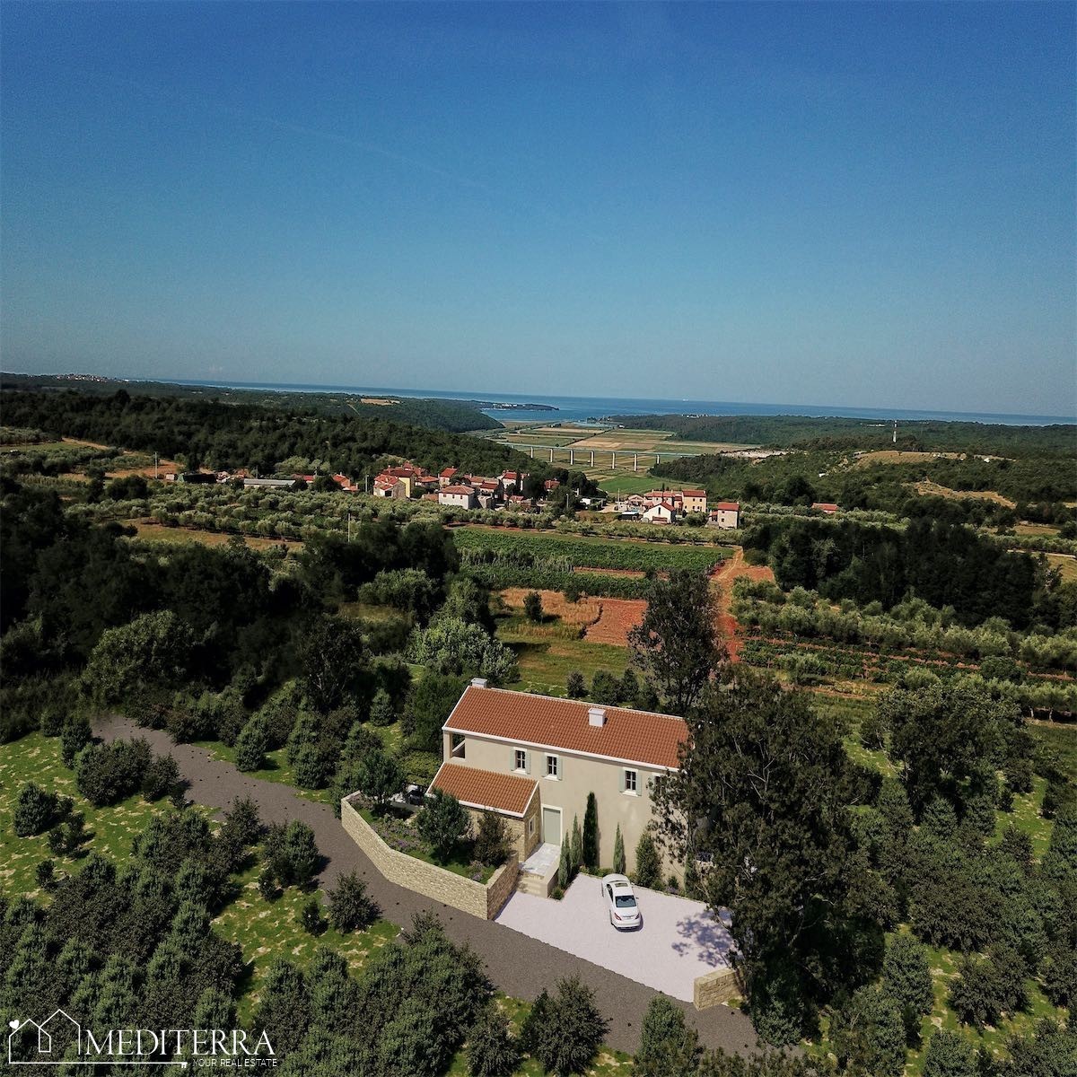 Vila s čudovitim pogledom na morje, Brtonigla, Istra