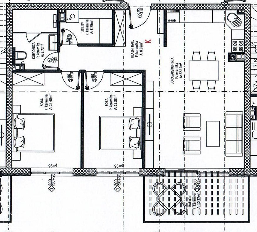 NOVO dvosobno stanovanje v tretjem nadstropju, Tar, Istra