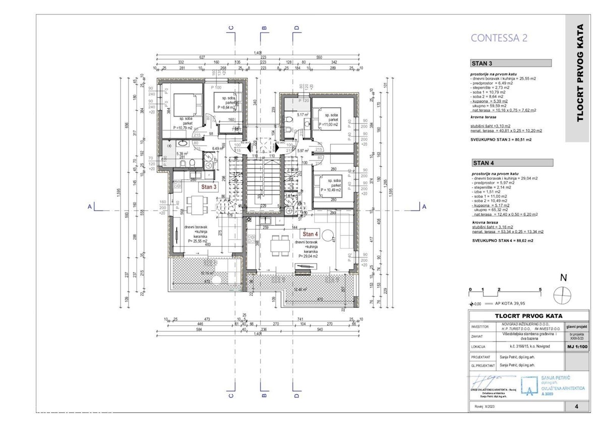 Contessa Residence 6., stanovanje 3., s strešno teraso, Novigrad, Istra