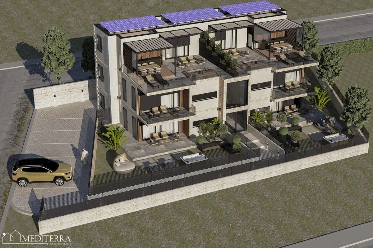 Moderna novogradnja, dvoetažni apartma D s pogledom na morje, blizu Poreča, Istra