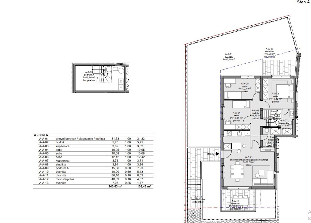 Pritlični apartma 108m2 na odlični lokaciji, Poreč, Istra