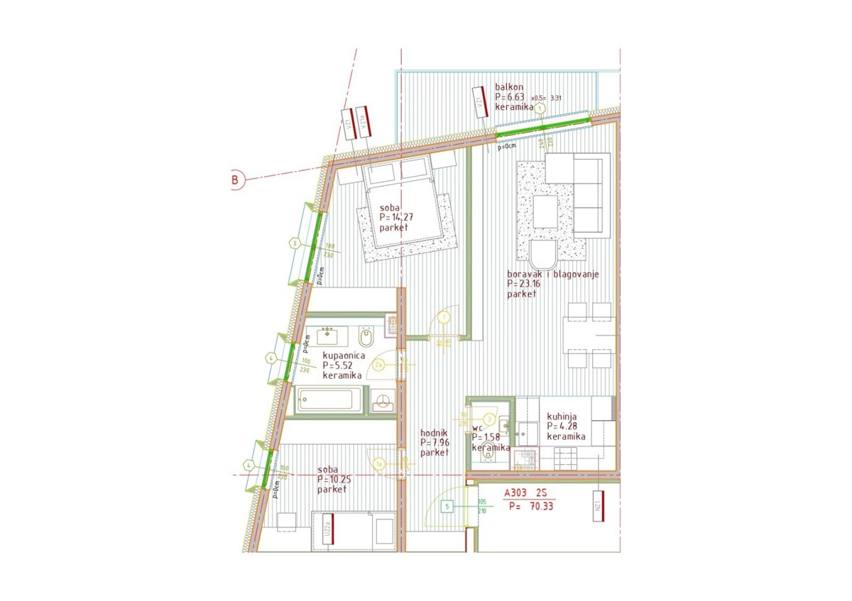 Apartma z dvema spalnicama v tretjem nadstropju, Poreč, Istra