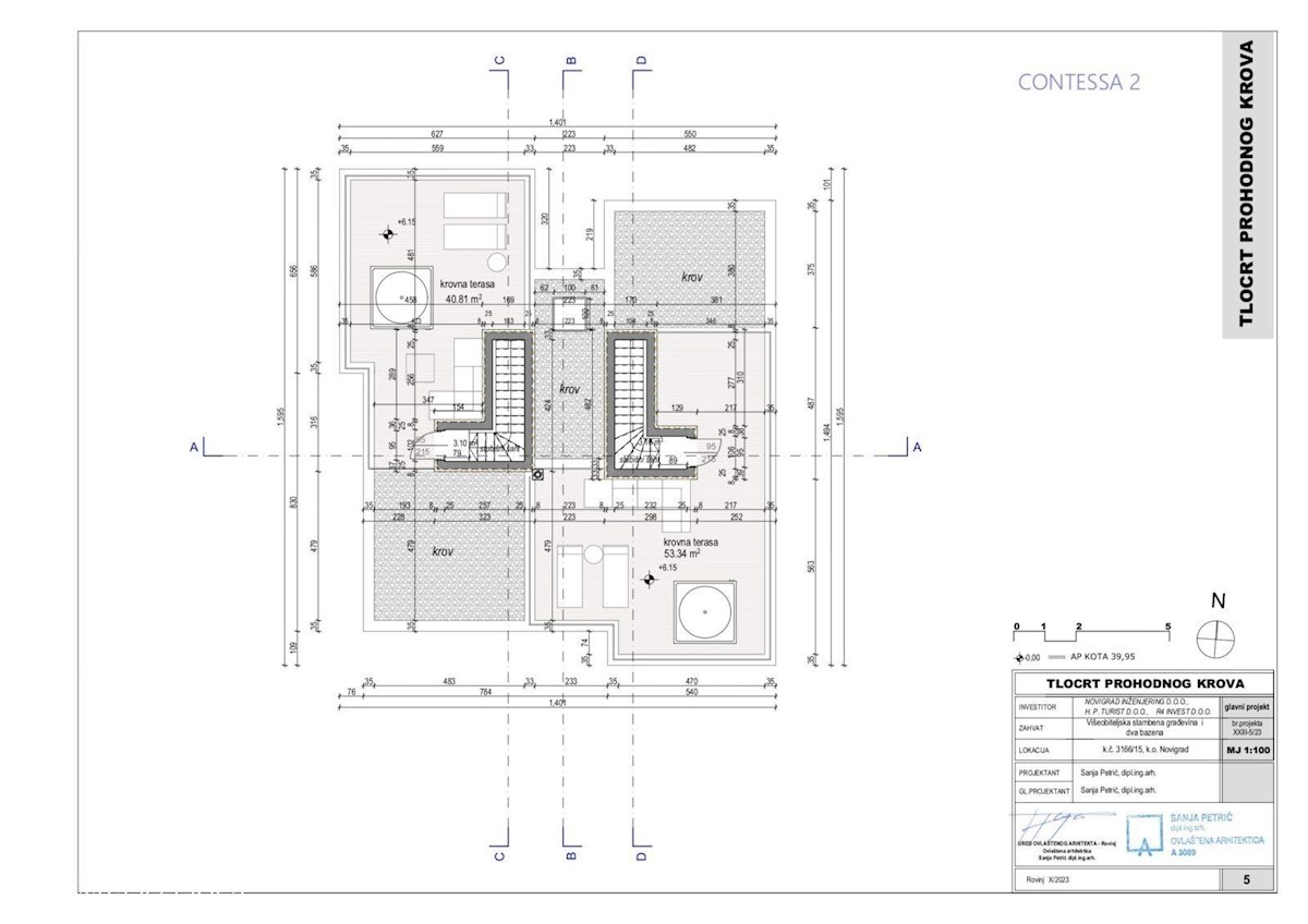 Contessa Residence 5., stanovanje 3., s strešno teraso, novogradnja, Novigrad, Istra