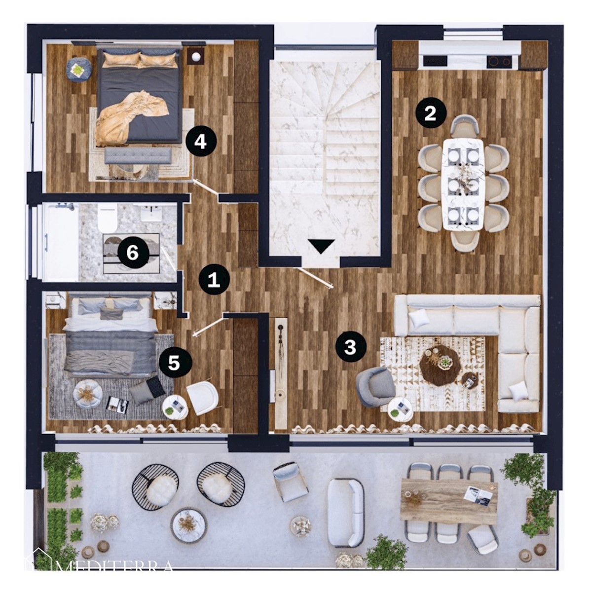 Apartma 4., 2. nadstropje, luksuzni kompleks, 100 m od morja, Umag, Istra