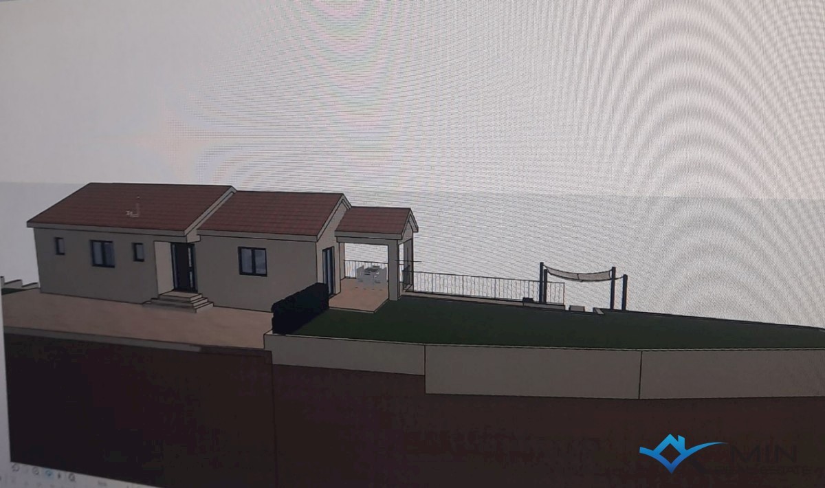 Zazidljivo zemljišče s projektom v Grožnjanu