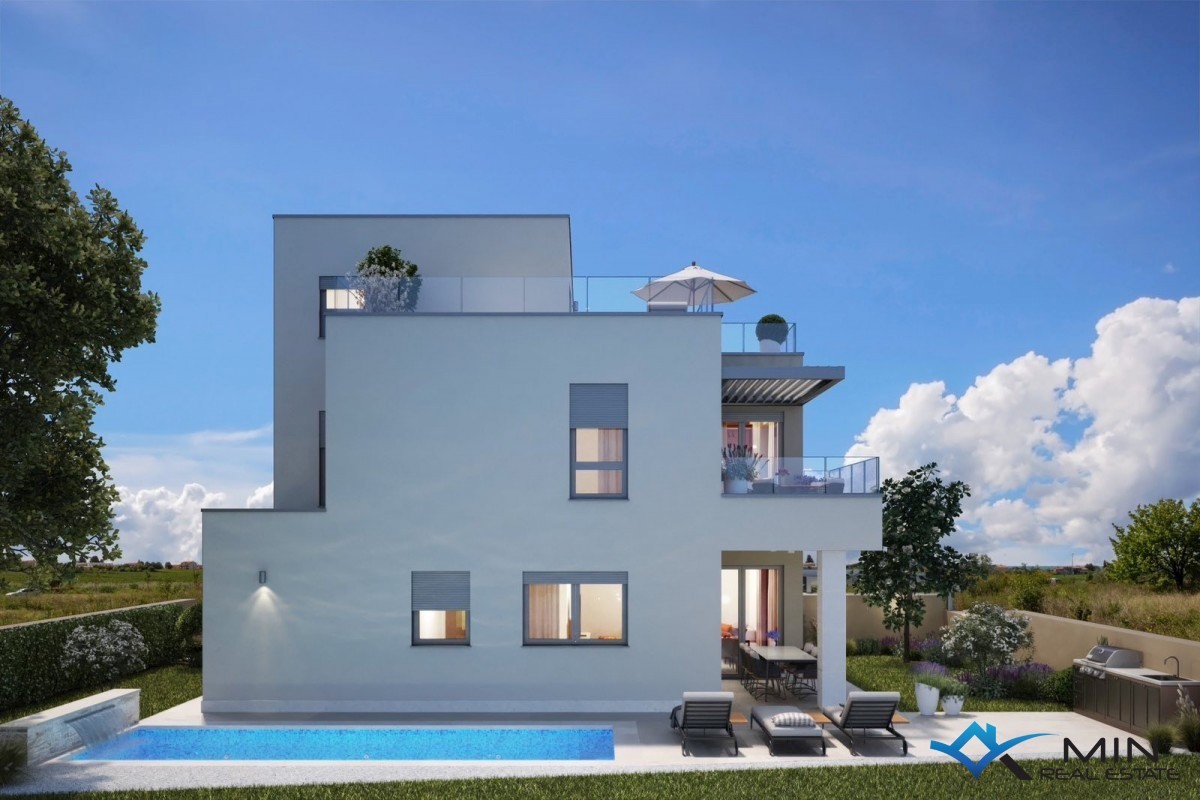 Moderna hiša dvojček s strešno teraso - Novigrad