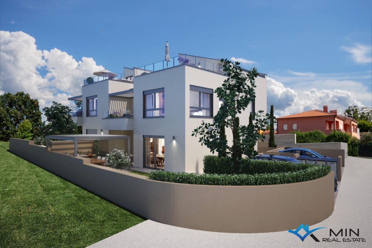 Moderna hiša dvojček s strešno teraso - Novigrad