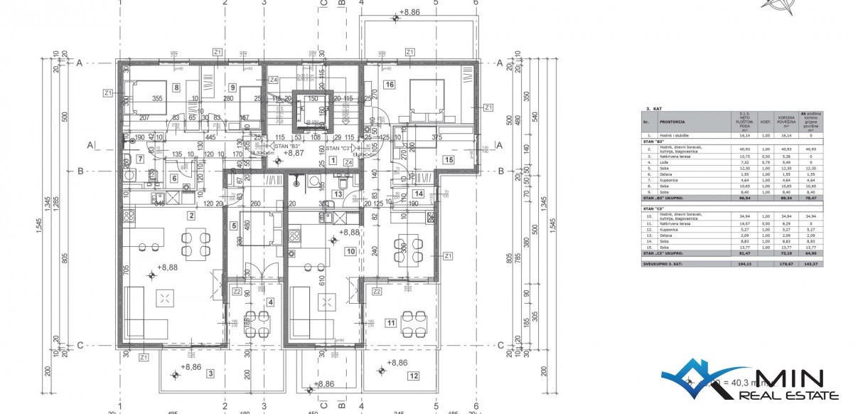 Apartma s strešno teraso v okolici Poreča