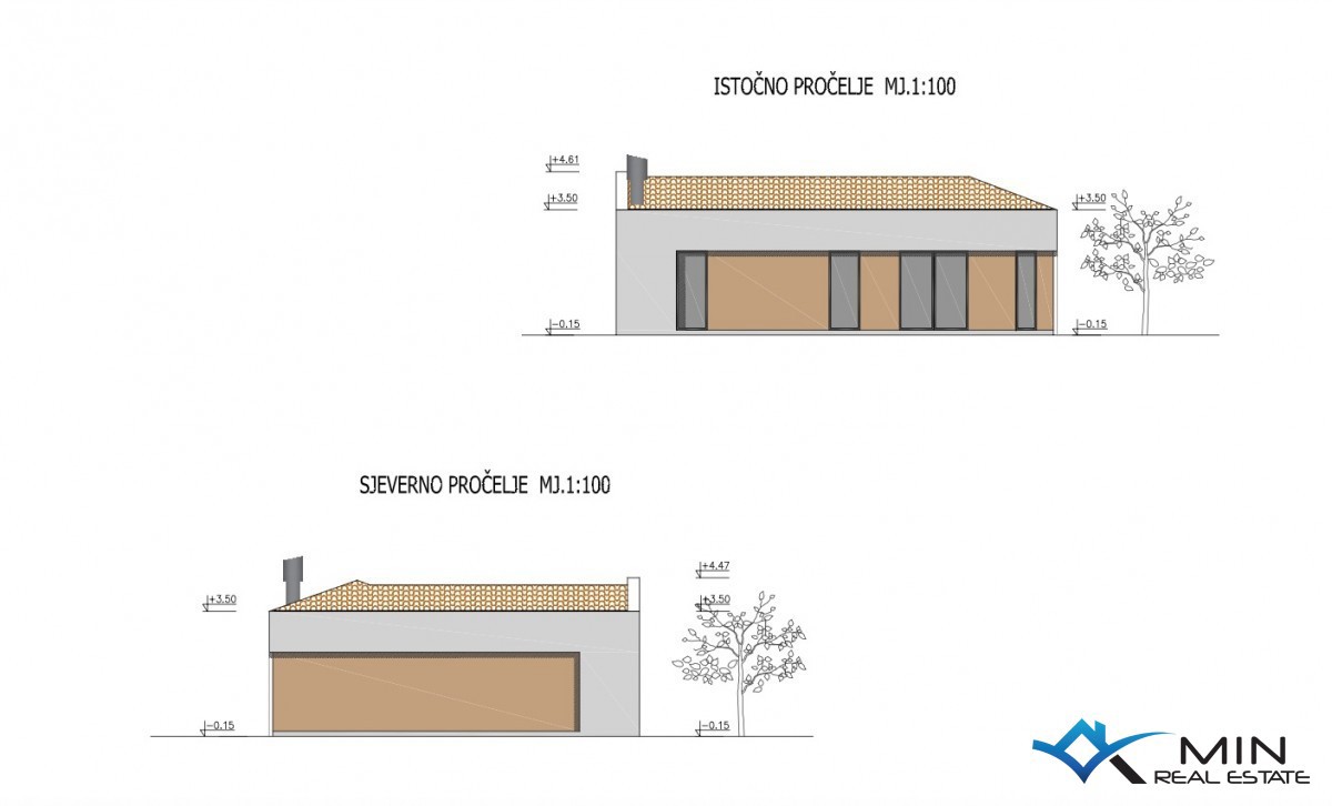 Gradbeno zemljišče s projektom v bližini Novigrada