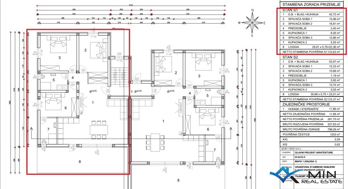 Udobno stanovanje s 3 spalnicami in bazenom v Novigradu (S1)