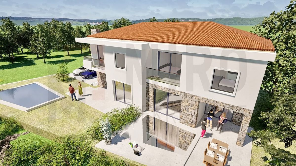 Malinska, novozgrajena polsamostojna hiša z vrtom in bazenom!