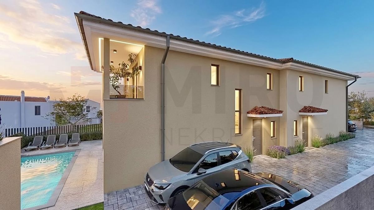 Malinska, nova polpritlična hiša z bazenom, NAPRODAJ!