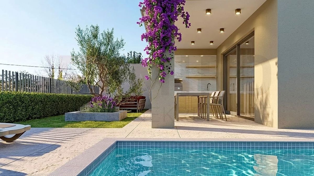 Malinska, nova polpritlična hiša z bazenom, NAPRODAJ!