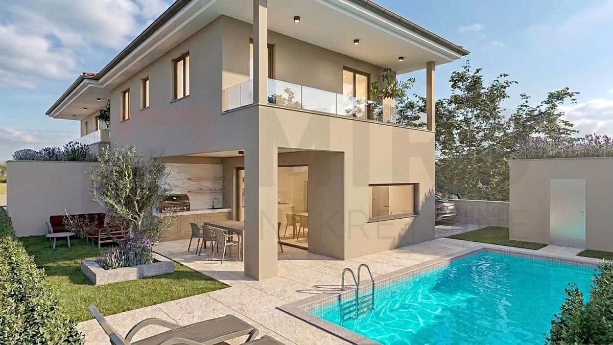 Malinska, nova polpritlična hiša z bazenom, NAPRODAJ!