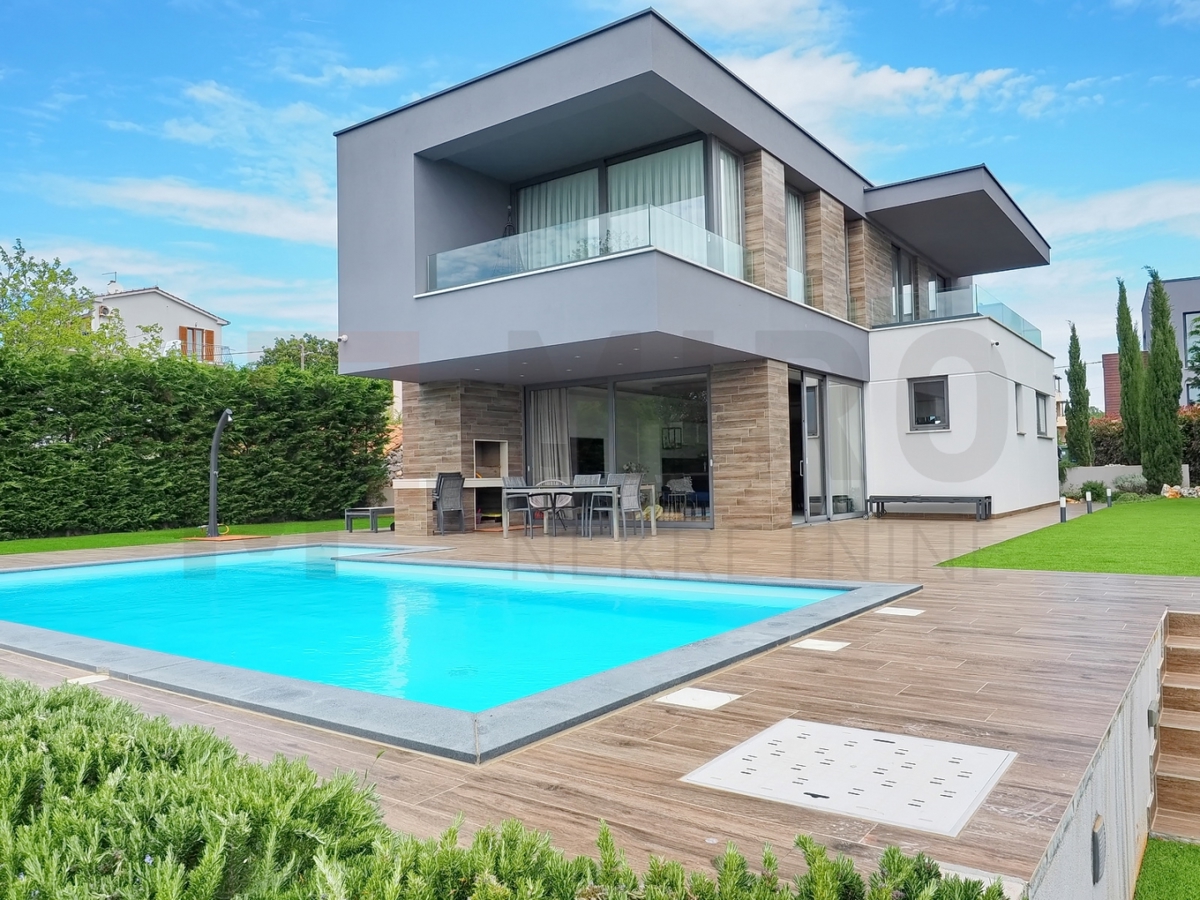 Krk, okolica, luksuzna moderna vila z bazenom in odprtim pogledom, PRODAJA!