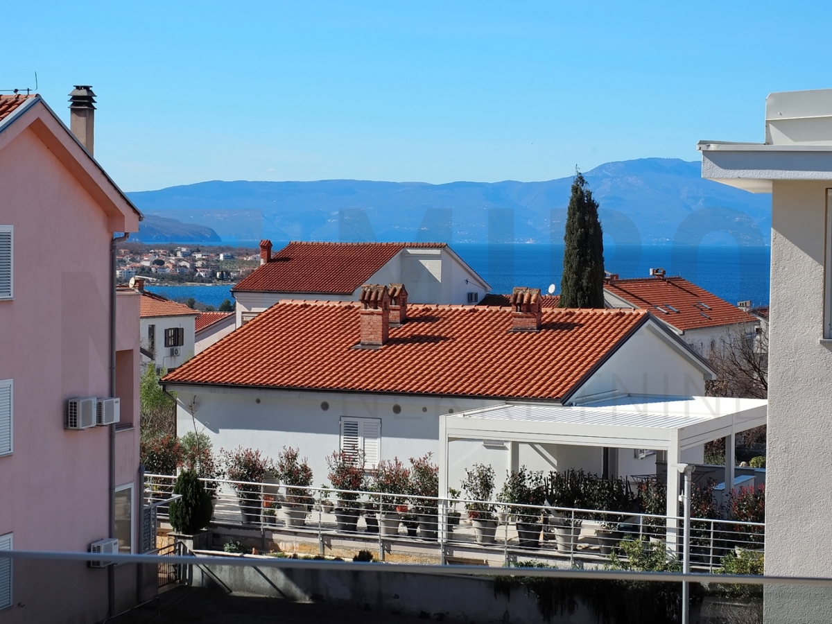 Malinska, nov apartma v 1. nadstropju s pogledom na morje, PRODAJA!
