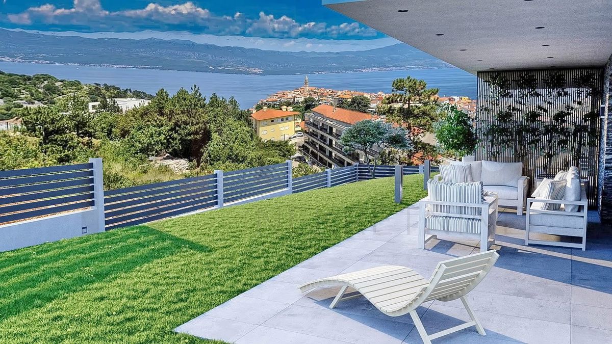Vrbnik, dva apartmaja v gradnji s pogledom na morje, NAPRODAJ!