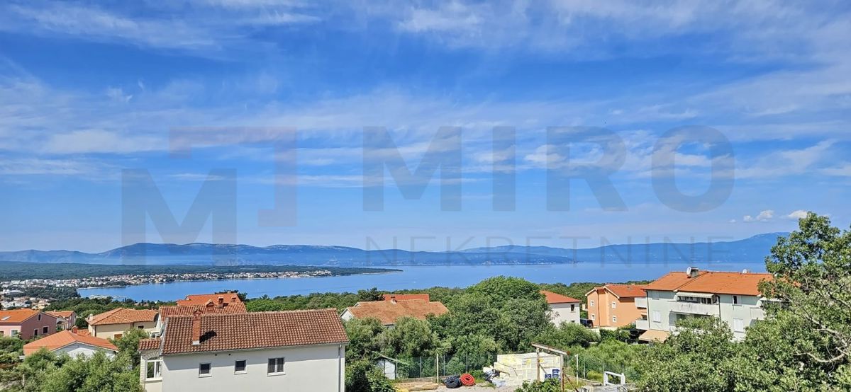 Malinska, opremljen dvosobni apartma z odprtim pogledom na morje