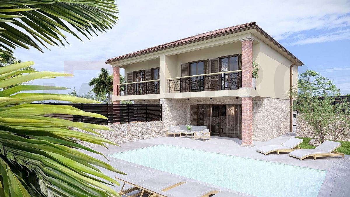 Krk, okolica, gradbeno zemljišče s projektno dokumentacijo!