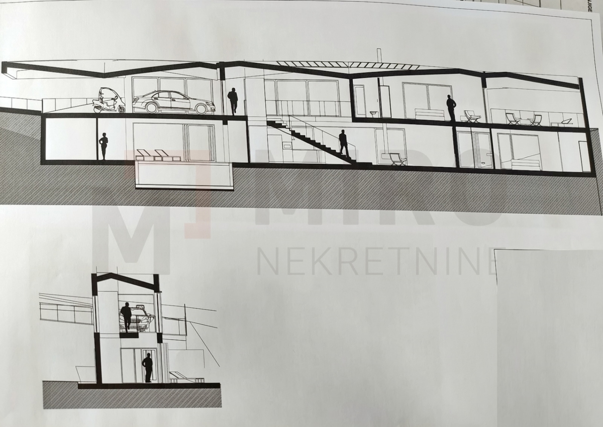 Vrbnik, zazidljivo zemljišče z idejno zasnovo za gradnjo moderne edinstvene nepremičnine, PRODAJA!