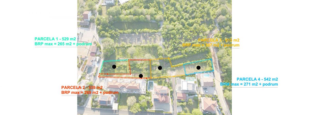 Malinska, okolica, gradbeno zemljišče s pogledom na morje