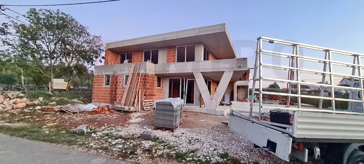 Mesto Krk, okolica, nova samostojna vila z bazenom in pogledom na morje, PRODAJA!