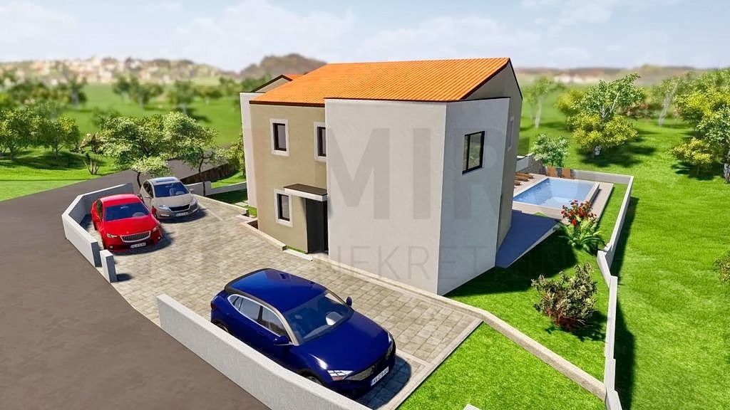 Malinska, novogradnja, dvojček z bazenom in pogledom na morje, PRODAJA!