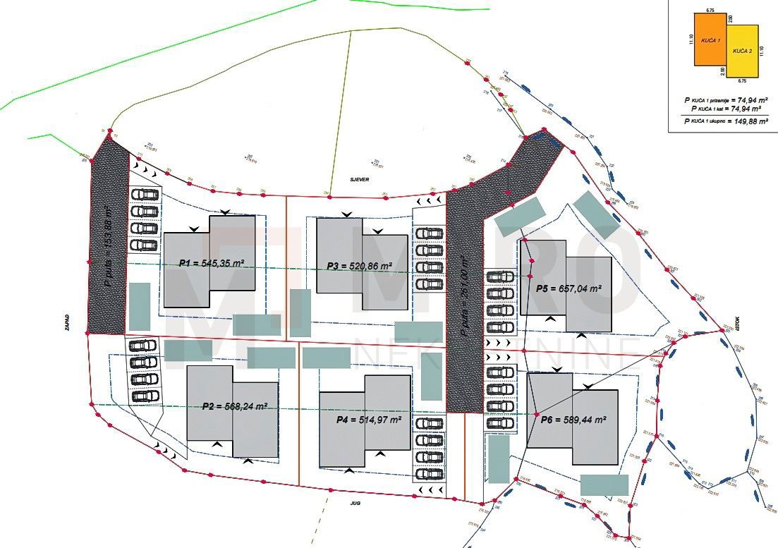 Dobrinj, okolica, gradbeno zemljišče z idejnim projektom!