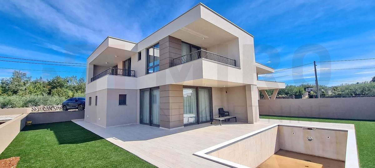 Krk, širše območje, ekskluzivna vila z bazenom in pogledom na morje, PRODAJA!