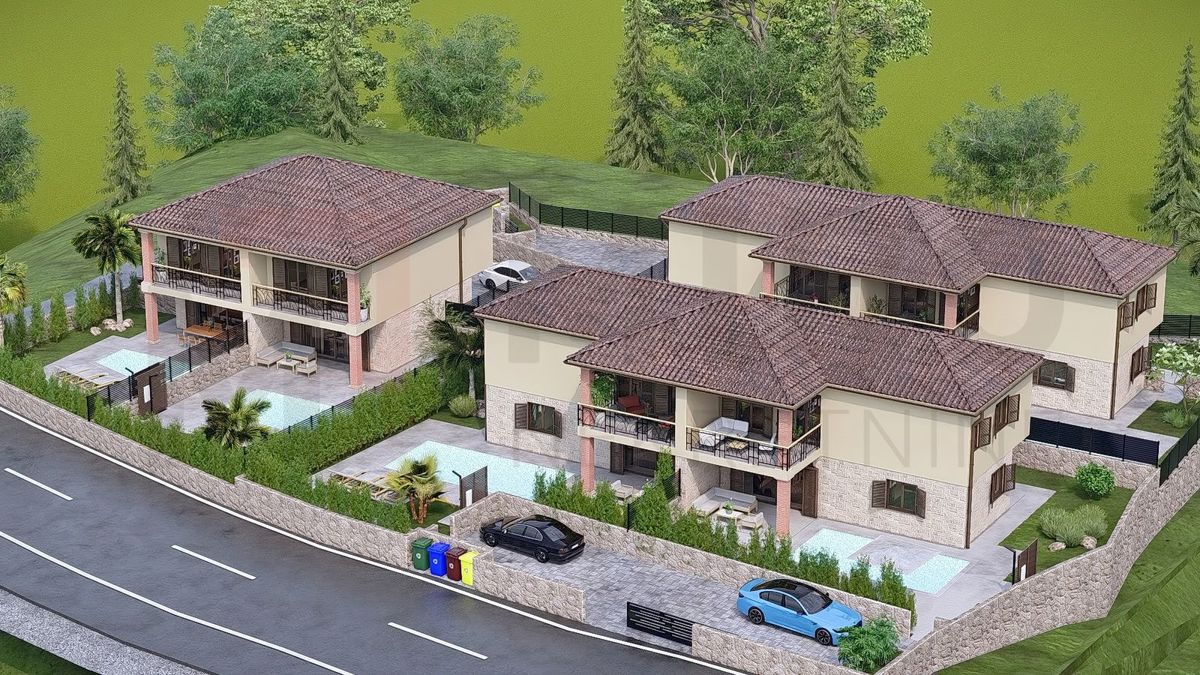 Krk, okolica, gradbeno zemljišče s projektom in pogledom na morje!