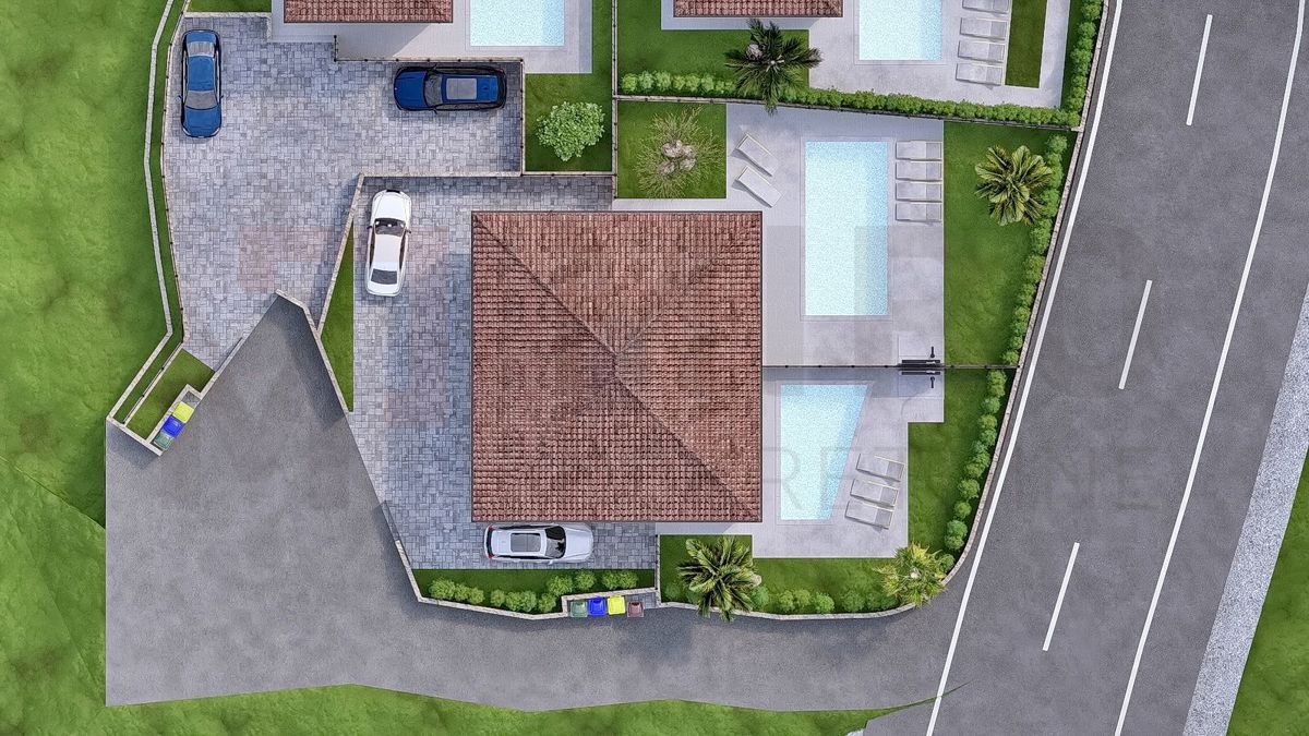 Krk, okolica, gradbeno zemljišče s projektom in pogledom na morje!