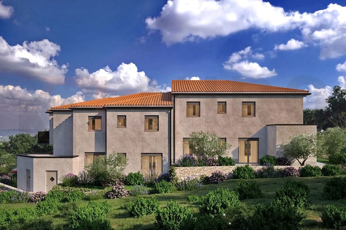 Vrbnik, stanovanje v gradnji, pritličje z vrtom in bazenom!