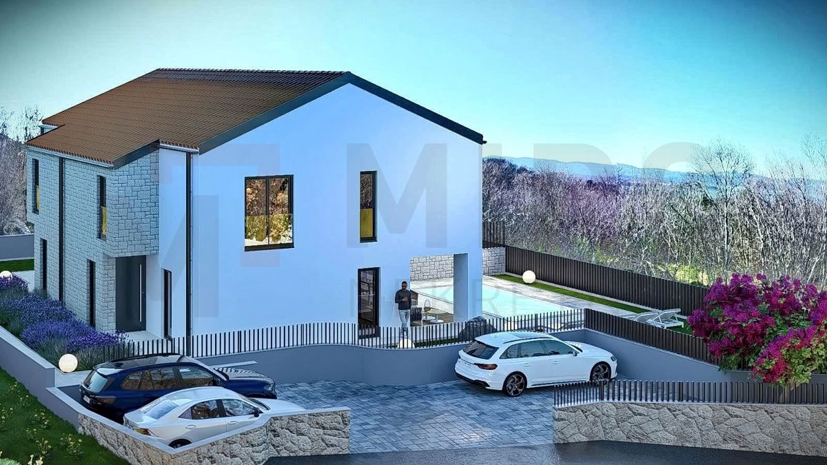 Malinska, okolica, zemljišče z gradbenim dovoljenjem, PRODAMO!