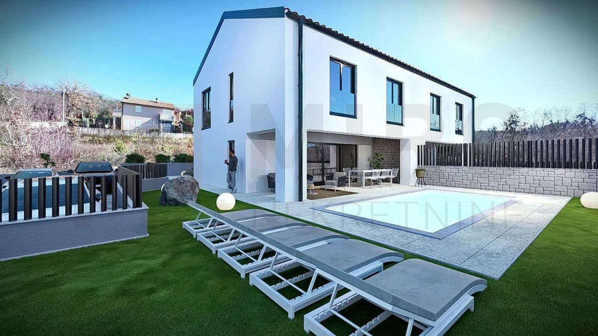 Malinska, okolica, zemljišče z gradbenim dovoljenjem, PRODAMO!