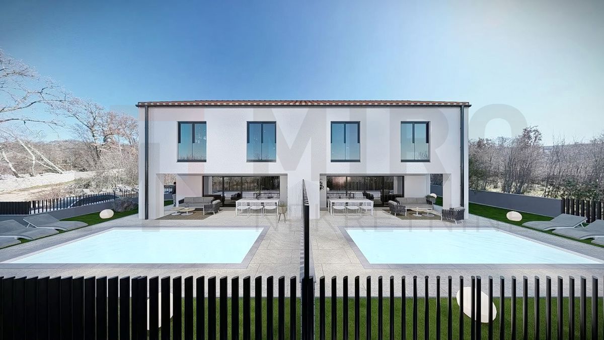 Malinska, okolica, zemljišče z gradbenim dovoljenjem, PRODAMO!