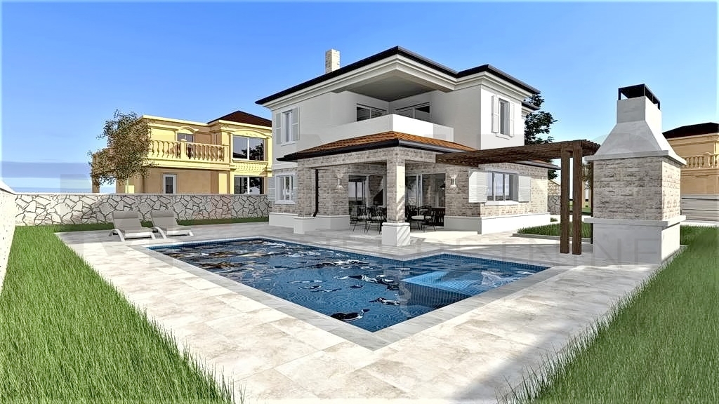 Vrbnik, Garica, samostojna nova vila z bazenom in vrtom