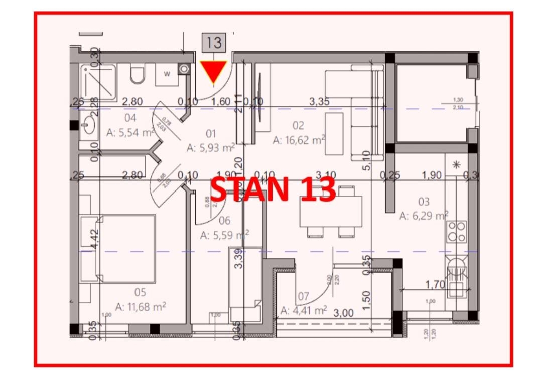 Monvidal, Pula, 54,96m2