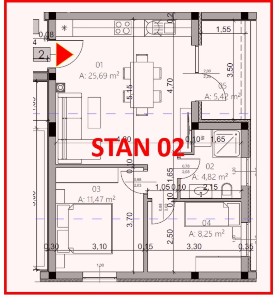 Monvidal, Pula, 55,65m2