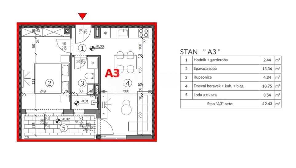 Veruda, Pula, 52,44m2