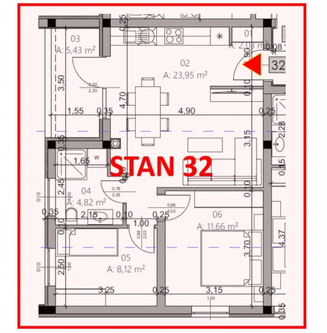 Monvidal, Pula, 54,65m2