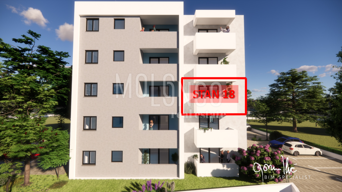 ISTRA, PULA - Novogradnja, stan 18 – 2. kat, 54,24 m²