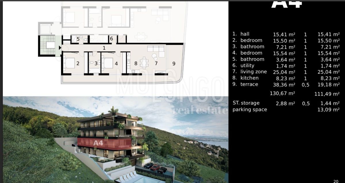 Stanovanje/apartma Ičići, Opatija - Okolica, 118,67m2