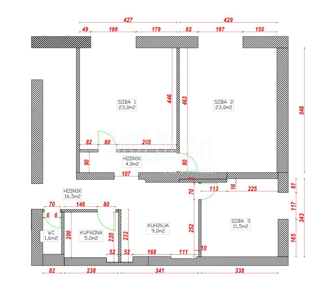 Stanovanje/apartma Vojak, Rijeka, 97m2