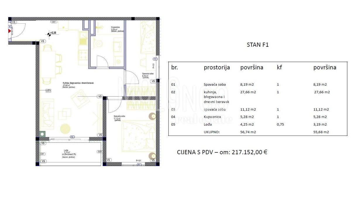 Stanovanje/apartma Poreč, 38,28m2